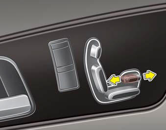 Push the control switch forward or backward to move the seat cushion to the desired