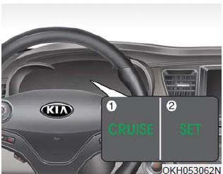 The cruise control system allows you to program the vehicle to maintain a constant