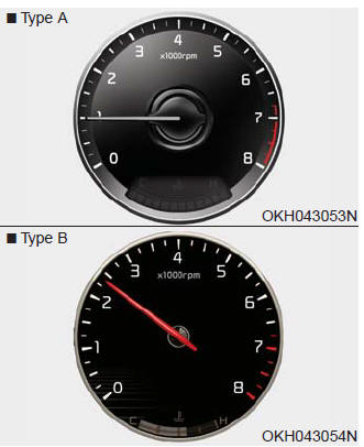 The tachometer indicates the approximate number of engine revolutions per minute