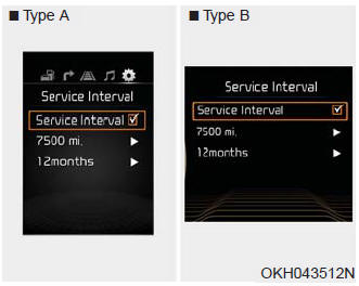 On this mode, you can activate the service interval function with mileage (km