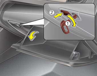 The glove box can be locked and unlocked with the mechanical key of the smartkey