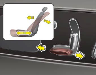 Push the control switch forward or backward to move the seat to the desired position.