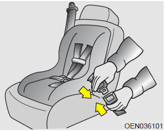 To install a child restraint system on the outboard or center rear seats, do