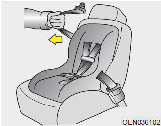 3.Pull the shoulder portion of the seat belt all the way out. When the shoulder