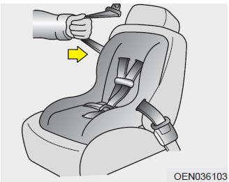 4.Slowly allow the shoulder portion of the seat belt to retract and listen for