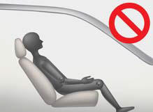 Never excessively recline the front passenger seatback.