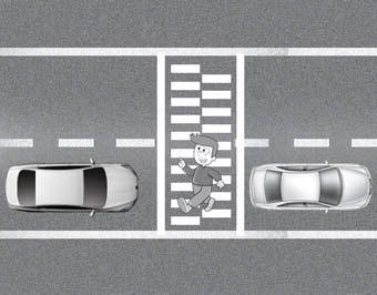 Always look out for pedestrians when your vehicle is maintaining a distance with