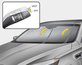 For your convenience, move the windshield wiper blades to the service position
