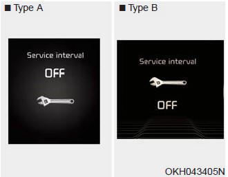 If the service interval is not set, "Service interval OFF" message is displayed